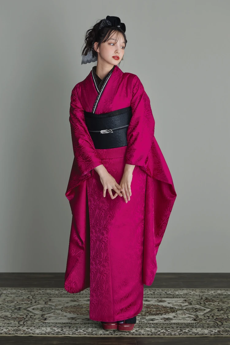 成人式振袖ネットレンタル　ヴィンテージスタイル　すっきり　シンプル