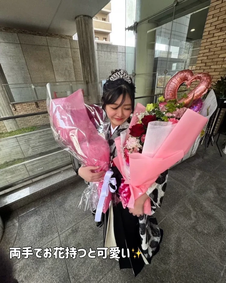 卒業式 袴 レンタル かわいい お客様写真 袴フォト 花束フォト