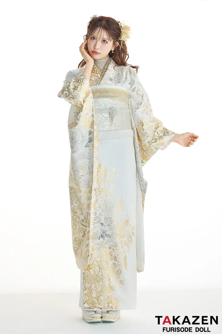 エレガントな洋風白金振袖