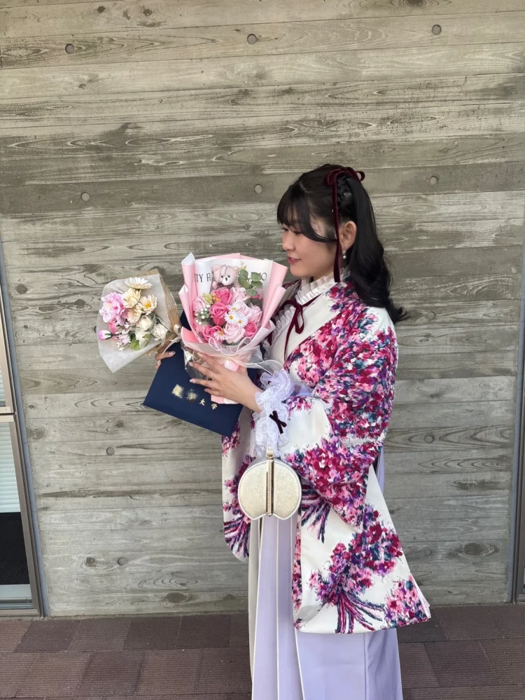 卒業式　袴　レンタル　卒業式フォト　花束フォト