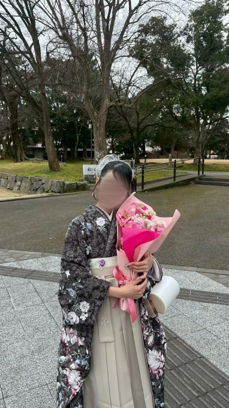 卒業式　袴　レンタル　卒業式フォト　花束フォト