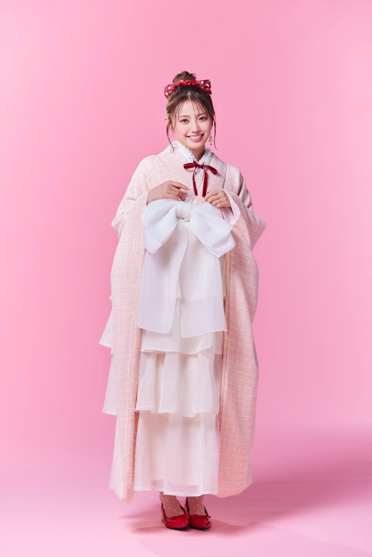 大人かわいいツイード生地の新作ドレス袴
