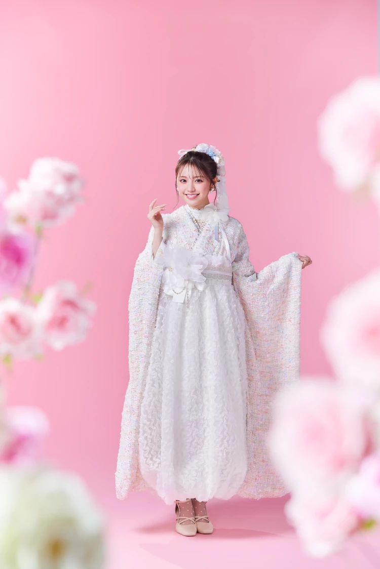 大人かわいいツイード生地の新作ドレス袴